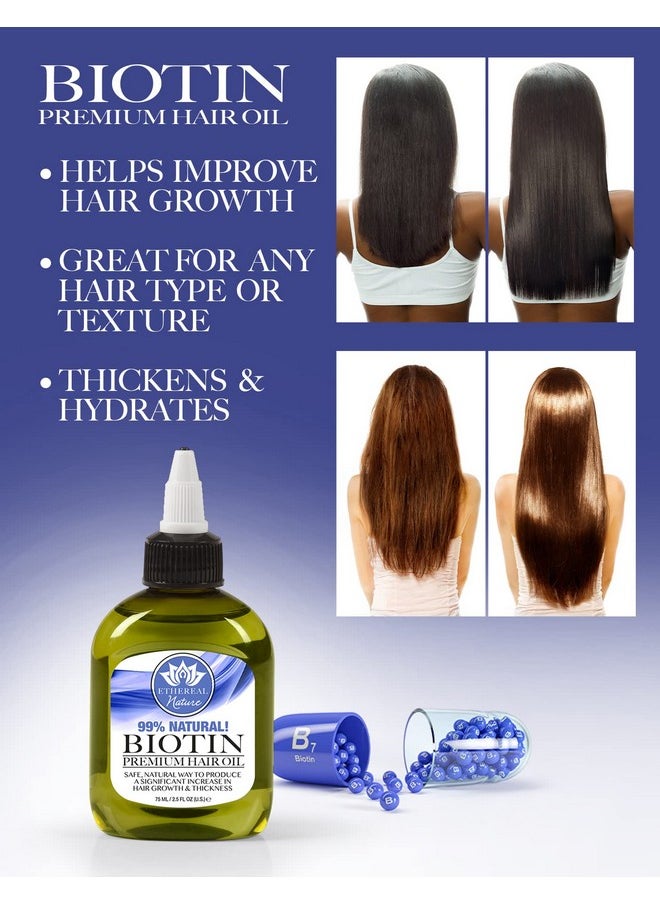Ethereal Nature 99% Natural Hair Oil Blend with Biotin, clear, 2.54 Fl Oz