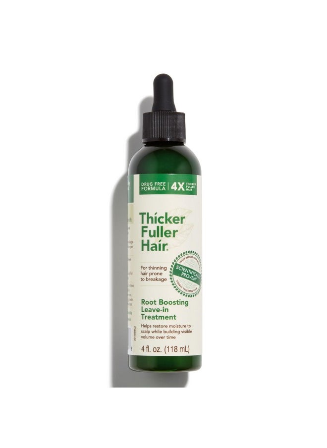 Thicker Fuller Hair Root Boosting Leave-In Treatment - Leave In Hair Treatment - Natural Volume Builder - Moisturizing Scalp Treatment - 4 oz