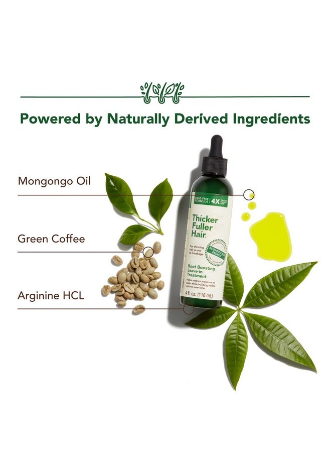 Thicker Fuller Hair Root Boosting Leave-In Treatment - Leave In Hair Treatment - Natural Volume Builder - Moisturizing Scalp Treatment - 4 oz