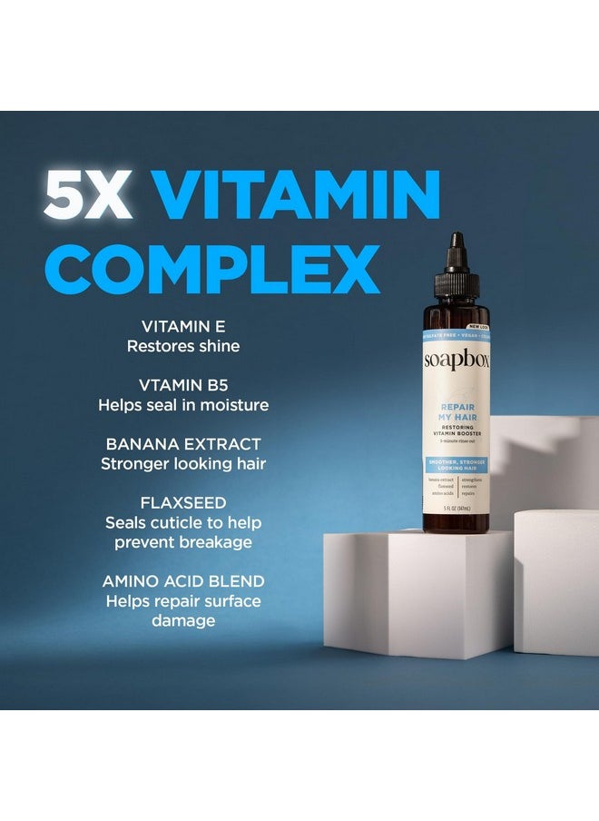 Soapbox Repairing Hair Treatment with Vitamin E, B5, Banana Extract, Flaxseed & Amino Acids - 5oz, Vegan, Paraben & Cruelty-Free Hair Booster