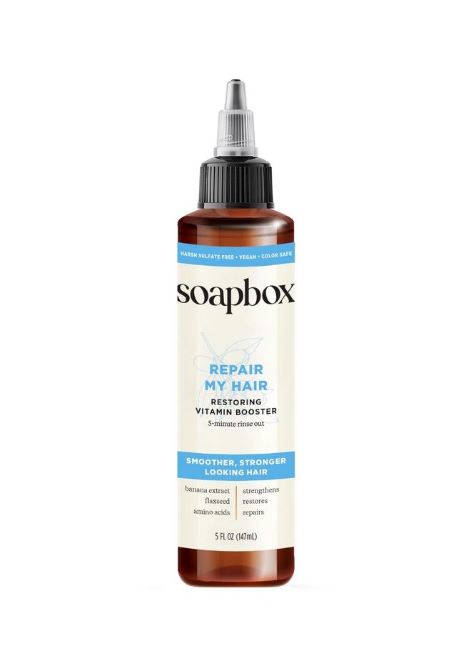 Soapbox Repairing Hair Treatment with Vitamin E, B5, Banana Extract, Flaxseed & Amino Acids - 5oz, Vegan, Paraben & Cruelty-Free Hair Booster