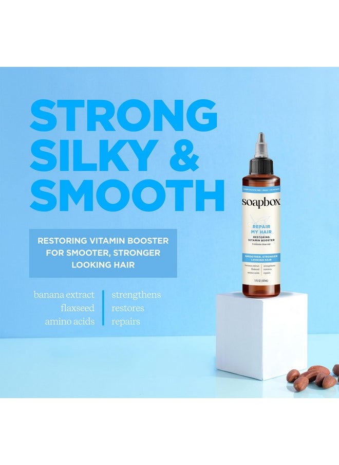Soapbox Repairing Hair Treatment with Vitamin E, B5, Banana Extract, Flaxseed & Amino Acids - 5oz, Vegan, Paraben & Cruelty-Free Hair Booster