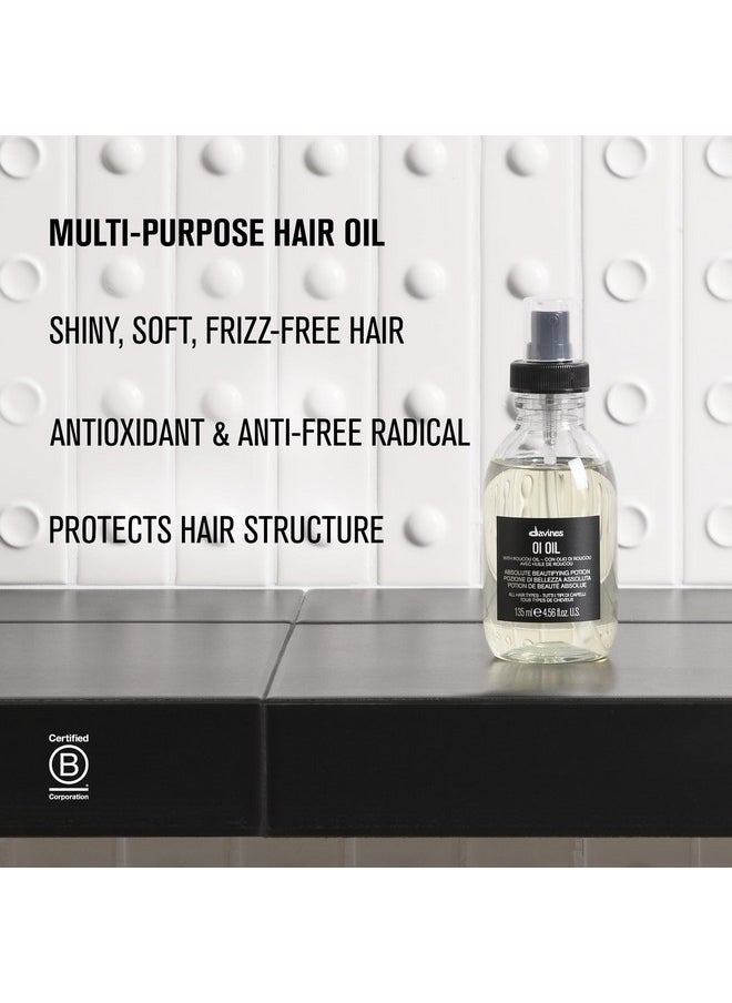Davines OI Oil | Weightless Hair Oil Perfect for Dry Hair, Coarse & Curly Hair Types | Anti-Frizz for Soft, Shiny Hair | 135 ml (4.56 Fl Oz)