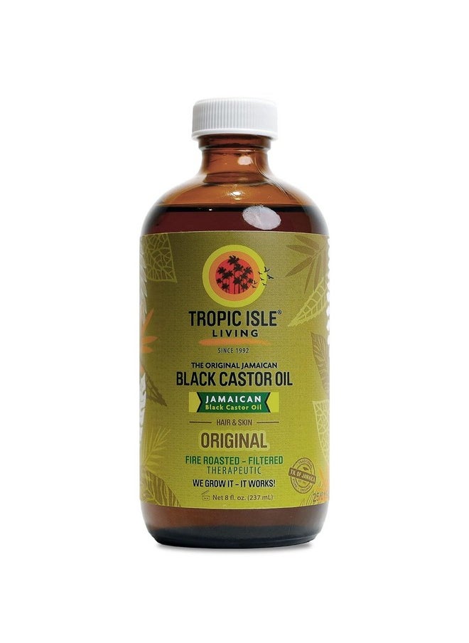 Tropic Isle Living Jamaican Black Castor Oil 8oz - For Hair Growth, Skin Conditioning, Eyebrows & Eyelashes, Scalp and Nail Care. Strengthen, Moisture & Repair