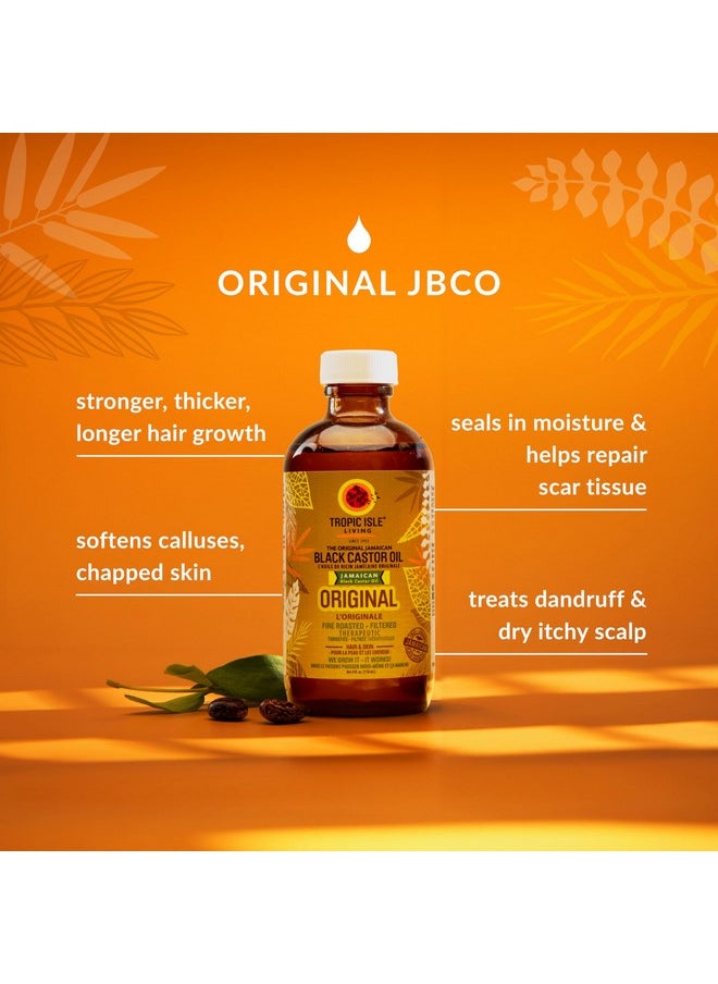 Tropic Isle Living Jamaican Black Castor Oil 8oz - For Hair Growth, Skin Conditioning, Eyebrows & Eyelashes, Scalp and Nail Care. Strengthen, Moisture & Repair