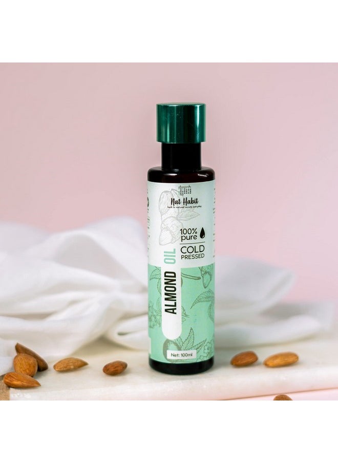 Nat Habit Cold Pressed 100% Pure Sweet Almond (Badam) Oil for Skin & Hair With Vitamin E, Omega-3,6 & 9, Mineral Free - 50 ml