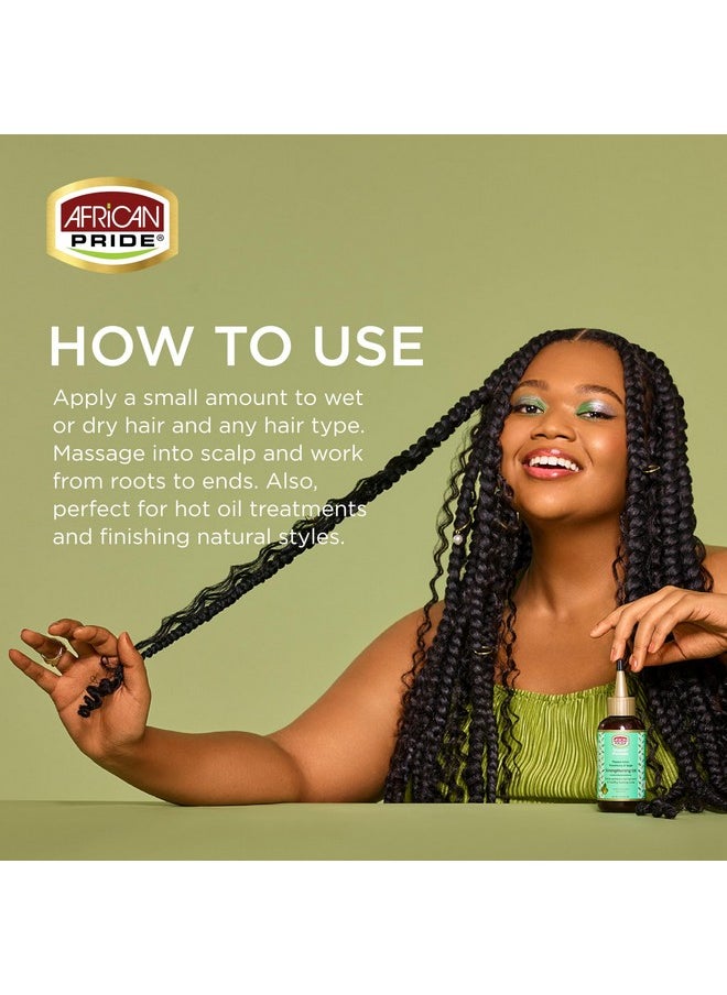 African Pride Feel-It Formula Strengthening Oil with Rosemary Oil, Peppermint Oil and Sage - Helps Promote Hair Growth, Nourishing Treatment for Split Ends and Dry Scalp for All Hair Types, 4 fl oz.