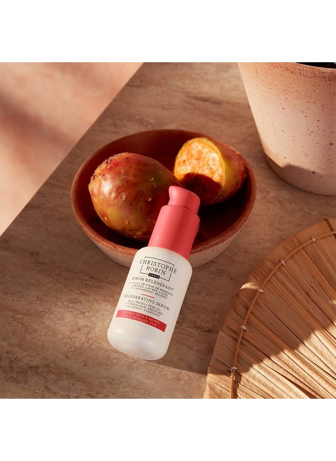 Christophe Robin Regenerating Serum with Prickly Pear Oil - Hair Serum for Dry Damaged Hair, Thinning Hair, Frizzy Hair - Hair Care Products - 1.7 fl oz 50 ml