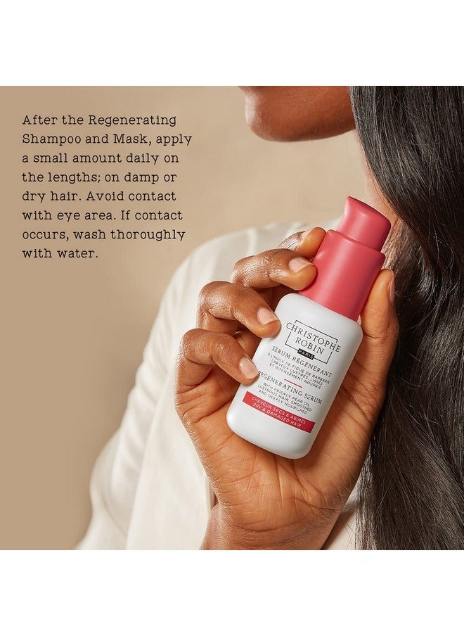 Christophe Robin Regenerating Serum with Prickly Pear Oil - Hair Serum for Dry Damaged Hair, Thinning Hair, Frizzy Hair - Hair Care Products - 1.7 fl oz 50 ml