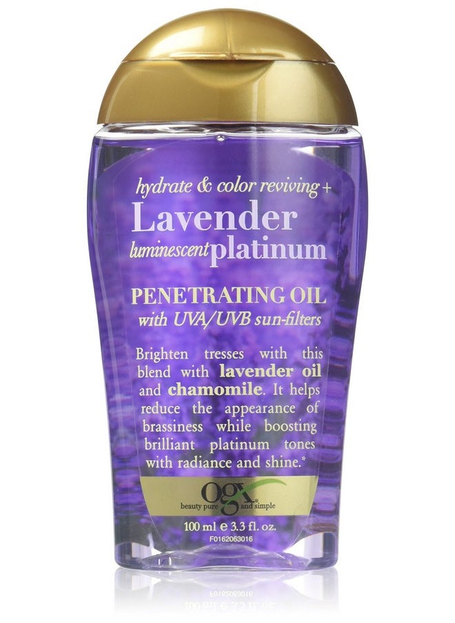 OGX Hydrate & Color Reviving + Luminescent Platinum Penetrating Oil, Lavender 3.3 Fl Oz