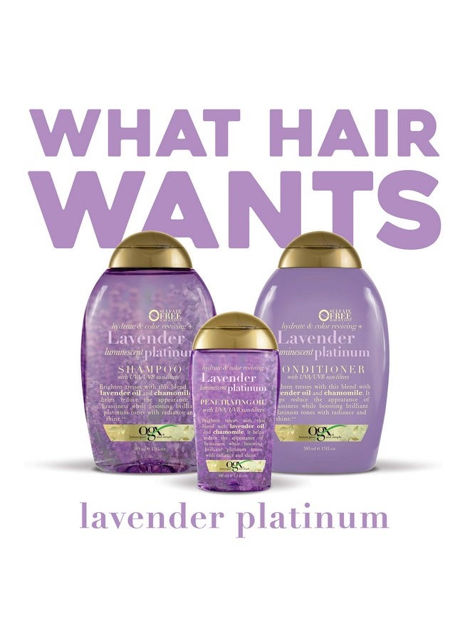 OGX Hydrate & Color Reviving + Luminescent Platinum Penetrating Oil, Lavender 3.3 Fl Oz