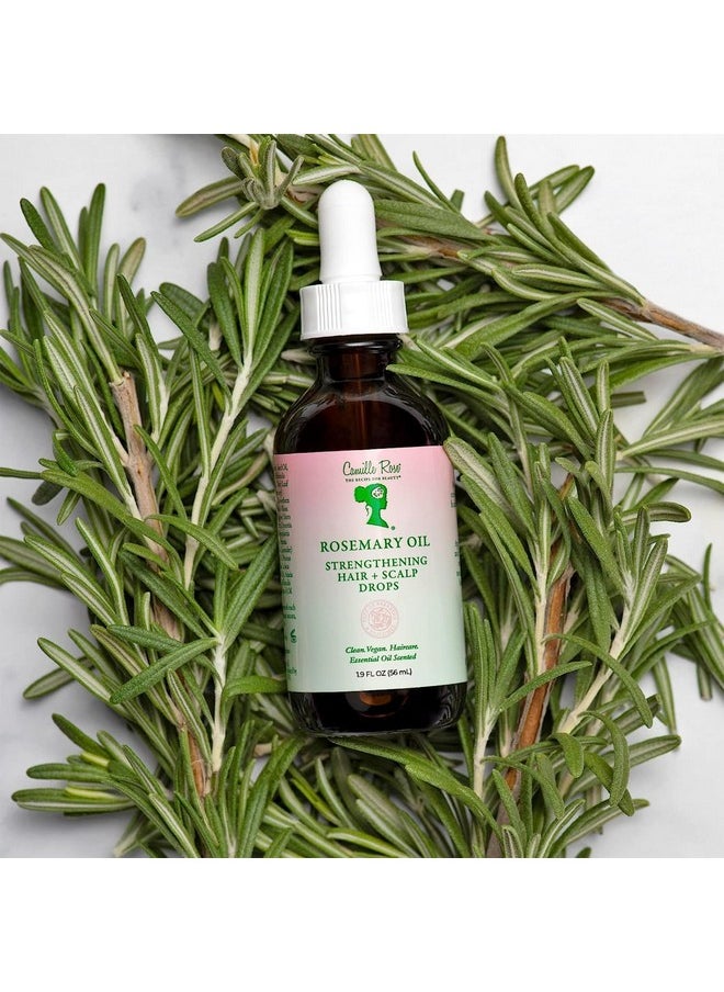 Camille Rose Rosemary Oil Strengthening Hair & Scalp Drops, with Castor, Peppermint & Rosemary Oils, for Hair Growth, Hydration & Strength, 1.9 fl oz