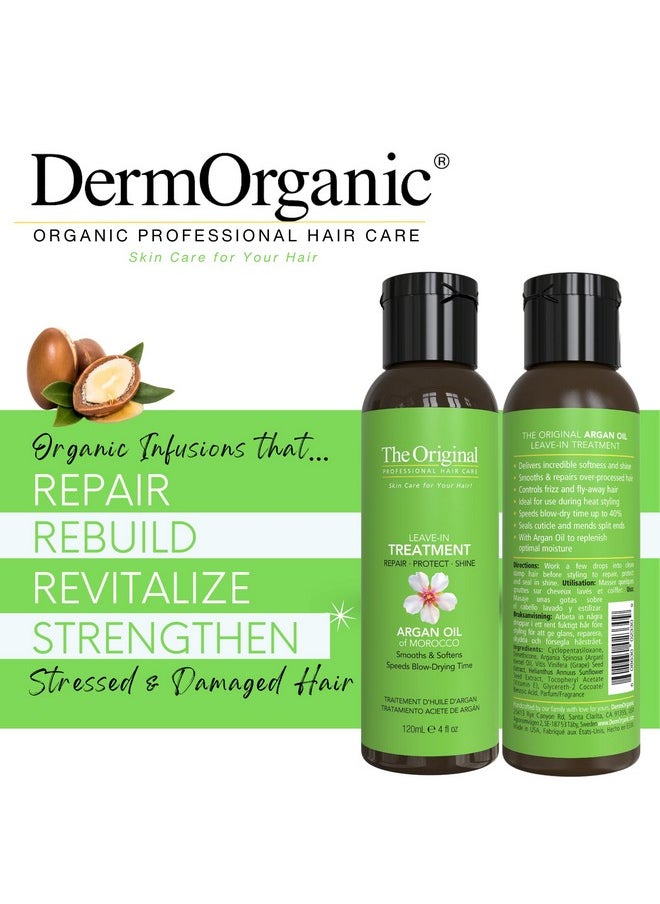 DermOrganic Organic Argan Oil - LEAVE IN TREATMENT 4 oz (1 PACK)