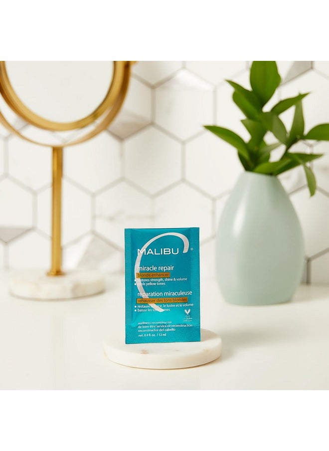 Malibu C Miracle Repair Hair Reconstructor, Blonde Enhancer (1 Packet) - Nourishing Hair Repair Treatment for Damaged Blonde Strands - Relieves Hair Discoloration