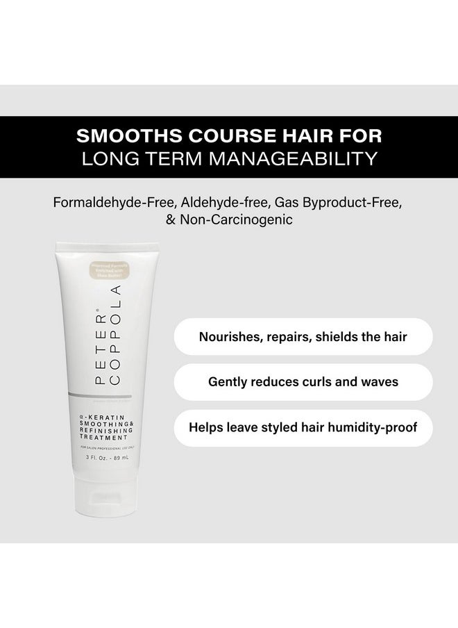 PETER COPPOLA a-Keratin Smoothing And Refinishing Treatment - Semi-Permanent Keratin Hair Treatment Smoothes, Nourishes, And Repairs the Hair - Formaldehyde-Free, Aldehyde-Free (3 Ounce)