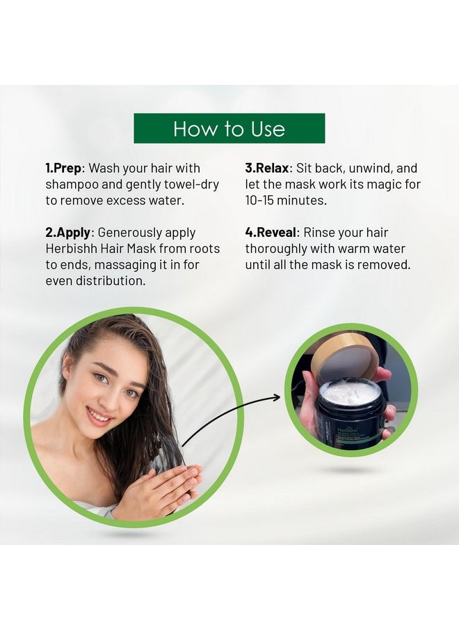 Herbishh Argan Hair Mask-Deep Conditioning & Hydration For Healthier Looking Hair- for very Dry, Weak, Stressed Out Hair, No Sulphates, No Parabens (800ML)