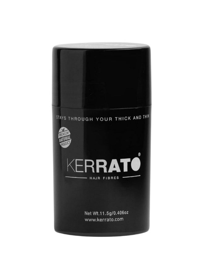 KERRATO HAIR FIBRES For Thinning Hair (Natural Black) Natural - Conceals Hair Loss Instantly - Natural Hair Thickener & Fibers For Thin Hair For Unisex, 11.5 Grams
