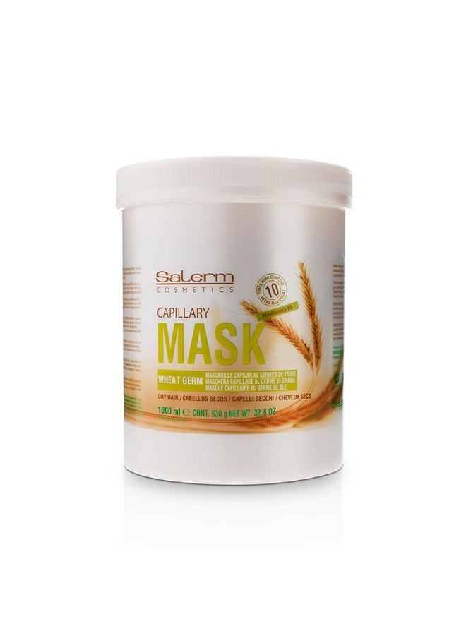 Salerm Cosmetics Mascarilla Wheat Germ Capillary Mask for Dry Hair with Provitamin, 33.7 Ounce