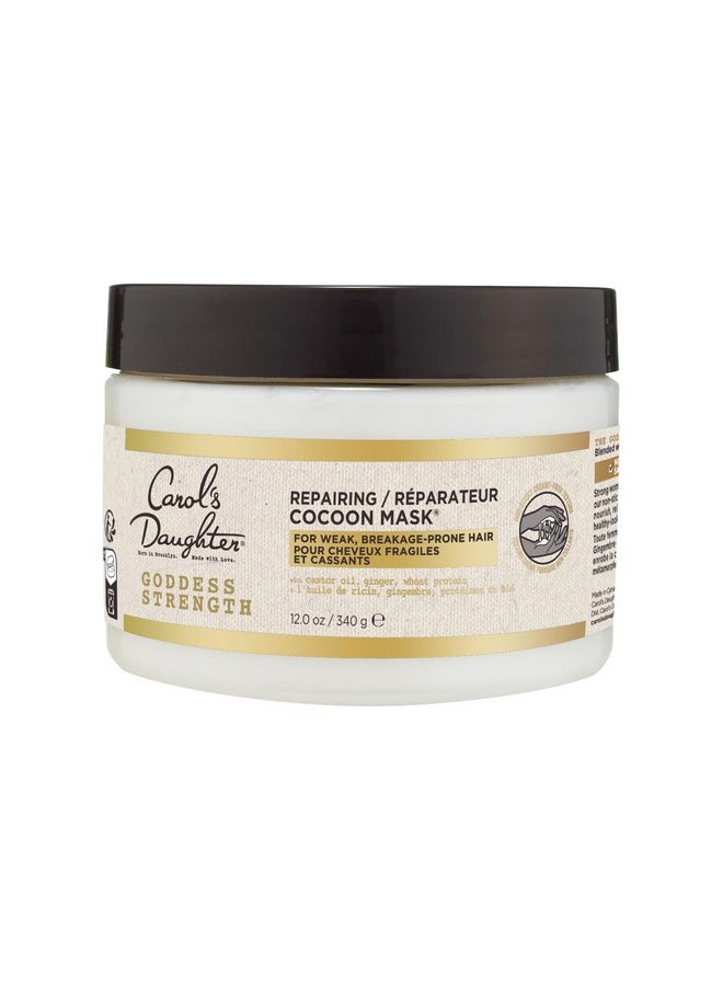 Carol's Daughter Goddess Strength Repairing Cocoon Hydrating Hair Mask for Wavy, Coily and Curly Hair, Hair Treatment With Castor Oil for Weak Hair, 12 Oz