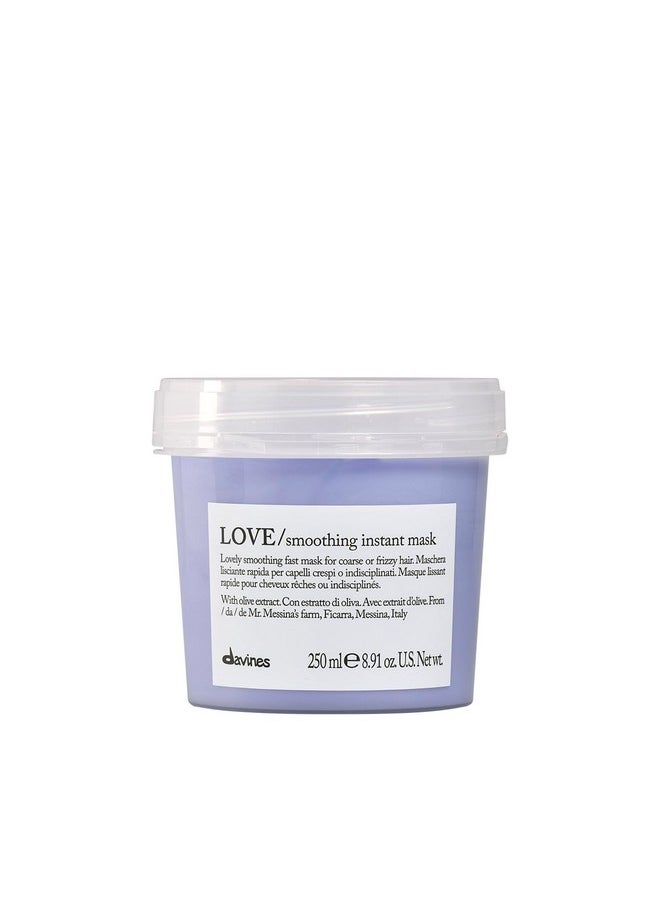 Davines LOVE Smoothing Instant Mask, Anti-Frizz Action for Sleek and Smooth Results, 1 Count, 8.45 fl. oz.