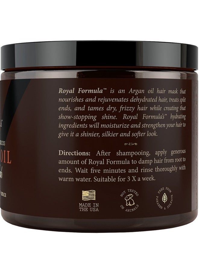 Argan Oil Hair Mask, 100% Organic Argan & Almond Oils - Deep Conditioner, Repair Dry Damaged, Color Treated & Bleached Hair - Hydrates & Stimulates Hair Growth, 8 Oz