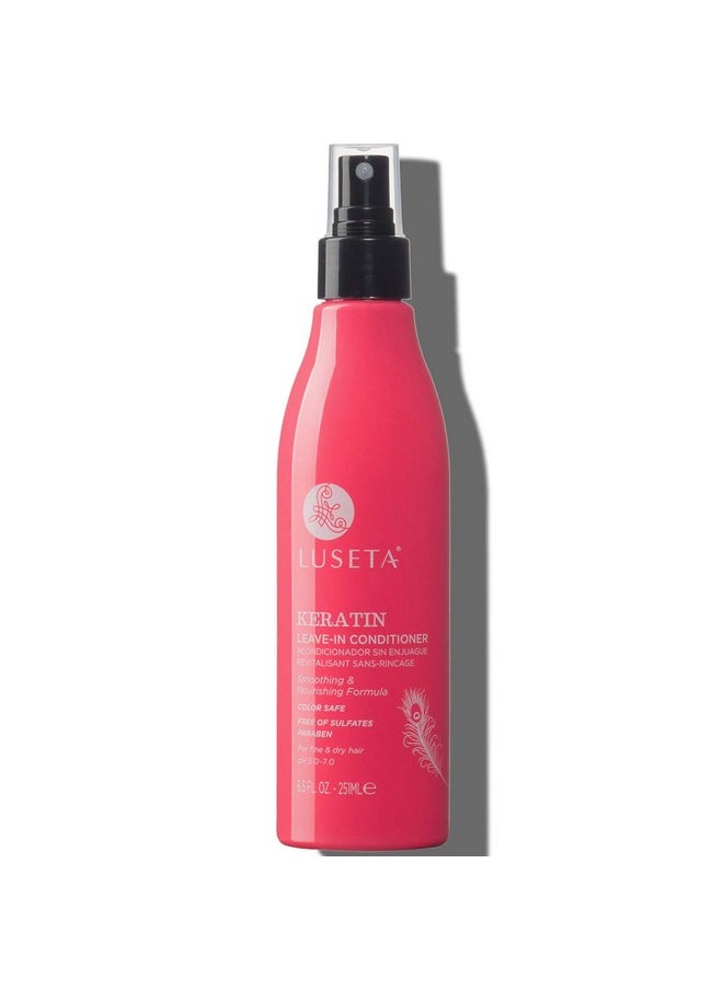 Luseta Keratin Leave in Conditioner, Anti Frizz Conditioning for Curly Hair,Detangling Strengthening Smoothing Moisturizing Repair Treatment for Dry Damaged Hair,Sulfate Free Color Safe, 8.5Fl Oz