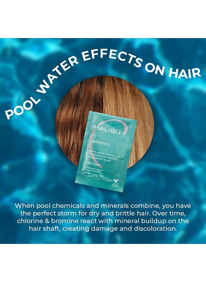 Malibu C Swimmers Wellness Remedy - Restoring & Hydrating Hair Care with Vitamin C Complex - Protects Hair Discoloration from Chlorine and Pool Elements (3 Packets)