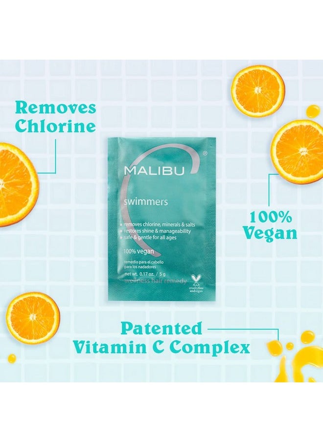 Malibu C Swimmers Wellness Remedy - Restoring & Hydrating Hair Care with Vitamin C Complex - Protects Hair Discoloration from Chlorine and Pool Elements (3 Packets)