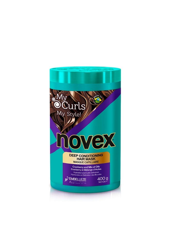 Novex My Curls Extra Deep Hair Care Cream Mask 14oz/400g - Enhanced with a Mix of Oils and Cranberry Extract (Suitable for All Curls)