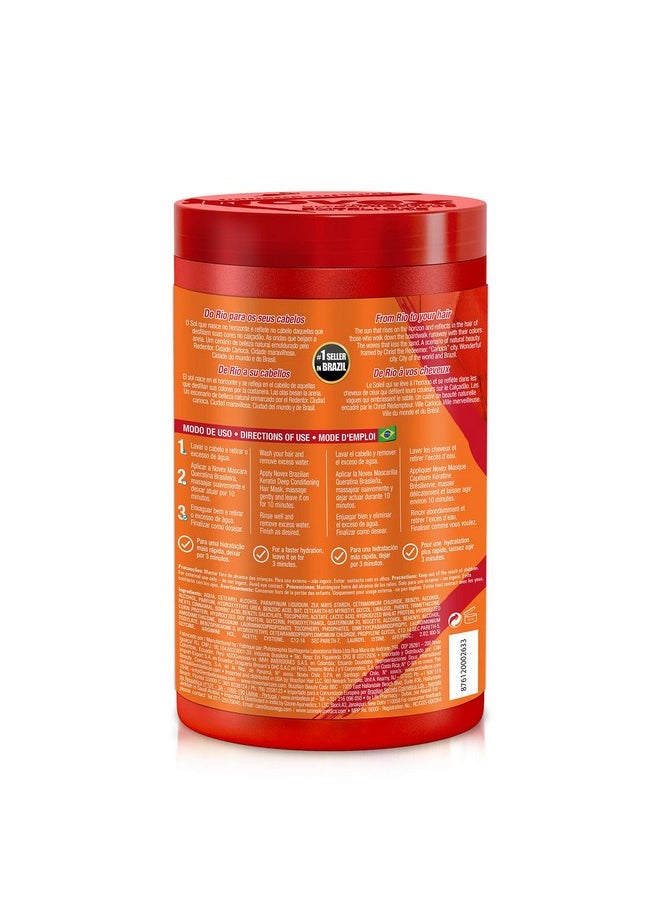 NOVEX Hair Conditioning Mask, Keratin for Frizz Control & Damage Repair, Ultra Concentrated Formula, 1kg / 35.3 oz