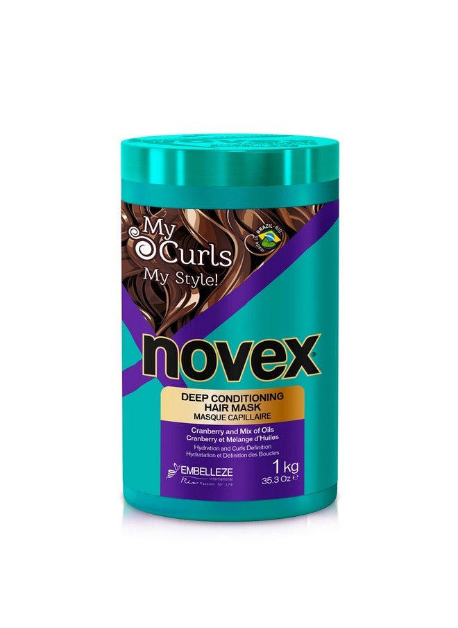 Novex My Curls Deep Conditioning Mask, 35 oz - Enhanced with a Mix of Oils and Cranberry Extract (Suitable for All Curls)