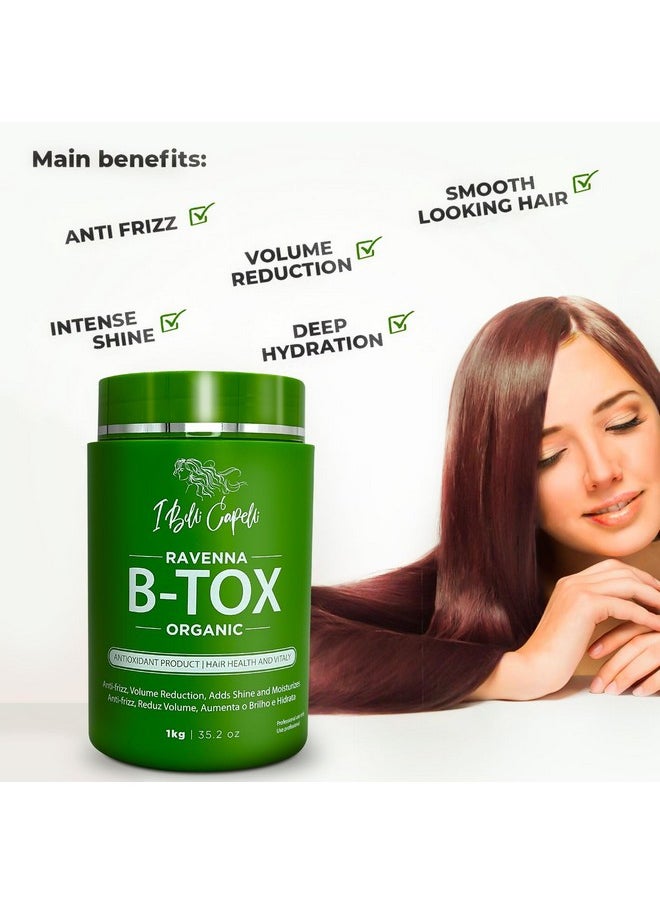 I Belli Capelli Ravenna Organic Hair B-tox Treatment - Formaldehyde-Free, Anti-Frizz Smoothing for Hair - 35.2 oz (1kg)