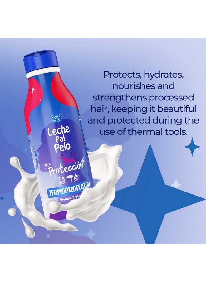 Leche Pal Pelo - Colored Hair; Thermal Protectant Treatment with Natural Quinoa, Provitamin B5, Rice Protein and Aloe Vera - 14.9 Ounces. Tratamiento Termoprotector Para Cabellos Tenidos.
