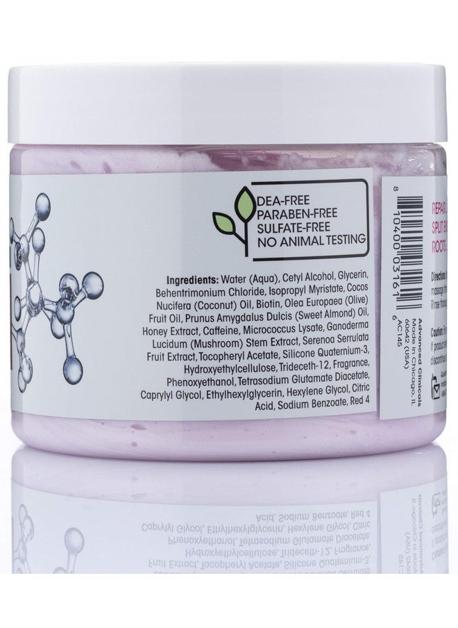 Advanced Clinicals Biotin Hair Treatment Anti-Breakage Repair Hair Mask. Strengthen Broken, Color-Treated Hair W/Repairing Deep Conditioner Manuka Honey & Caffeine, Hydrating Mask Restores Weak Hair