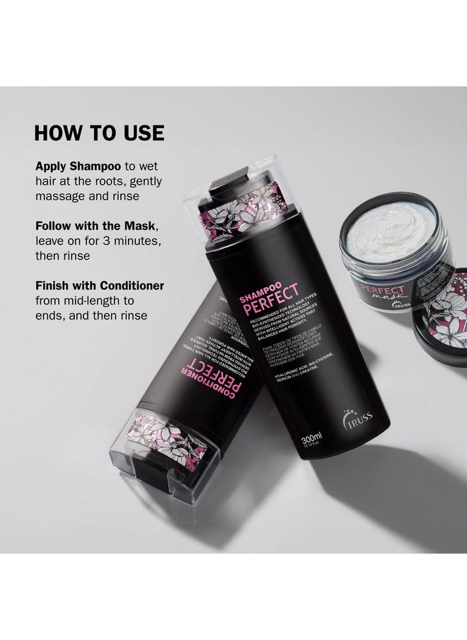 TRUSS Perfect Hair Mask with Collagen, Keratin & Hyaluronic Acid - Deep Conditioning Hair Treatment - Intense Moisture & Hydration - Repairs Fine, Thinning, Brittle, Dry Damaged Hair