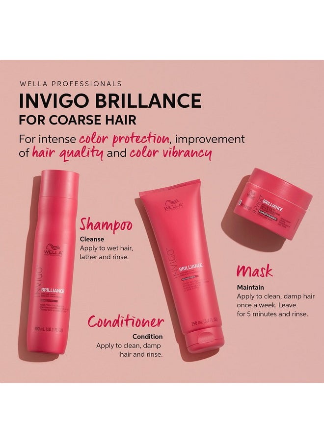 Wella Professionals Invigo Brilliance Hair Mask for Coarse Colored Hair| Conditioning Treatment| Color Vibrancy Mask | 5.07 Fl Oz