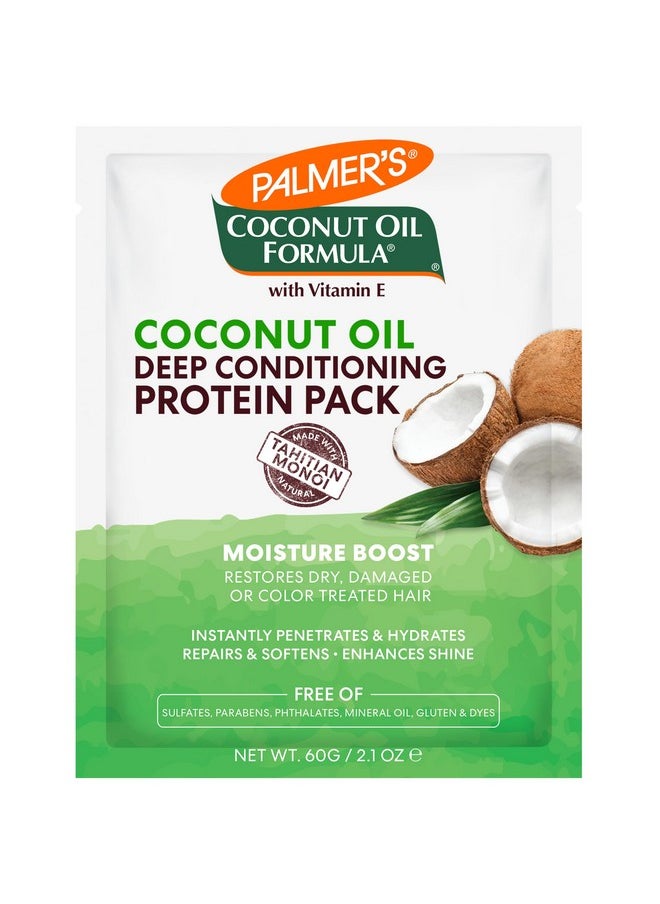 Palmer's Coconut Oil Formula Moisture Boost Protein Pack, Hair Treatment for Dry, Damaged, Over-Processed and Colored Hair, 2.1 Ounce (Pack of 12)