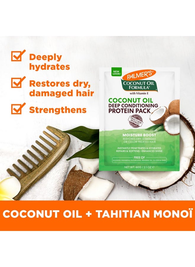 Palmer's Coconut Oil Formula Moisture Boost Protein Pack, Hair Treatment for Dry, Damaged, Over-Processed and Colored Hair, 2.1 Ounce (Pack of 12)