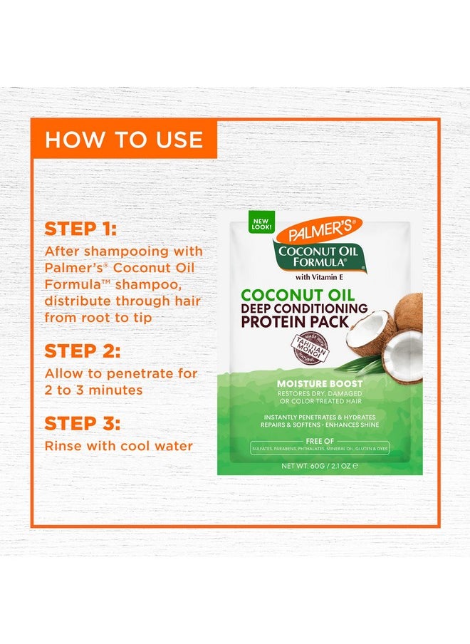 Palmer's Coconut Oil Formula Moisture Boost Protein Pack, Hair Treatment for Dry, Damaged, Over-Processed and Colored Hair, 2.1 Ounce (Pack of 12)