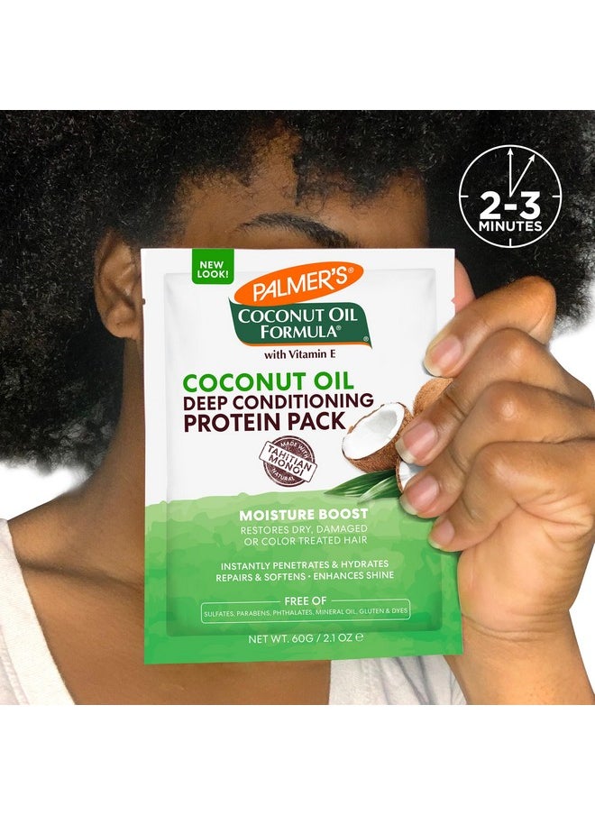 Palmer's Coconut Oil Formula Moisture Boost Protein Pack, Hair Treatment for Dry, Damaged, Over-Processed and Colored Hair, 2.1 Ounce (Pack of 12)