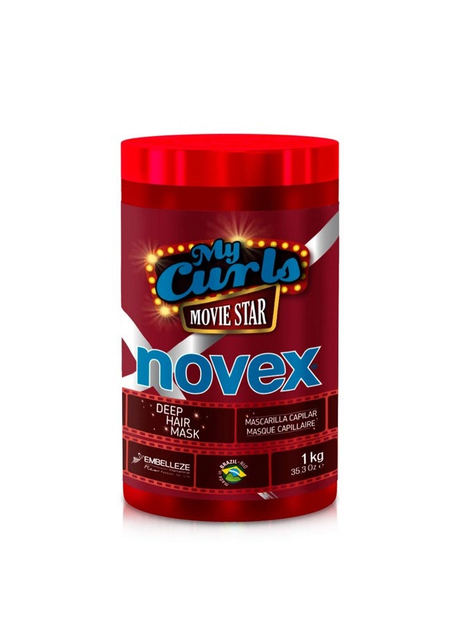 NOVEX Value Size Deep Conditioning Hair Masks infused with Natural Ingredients (1kg/35oz) (My Curls Movie Star Deep Hair Mask 35oz)