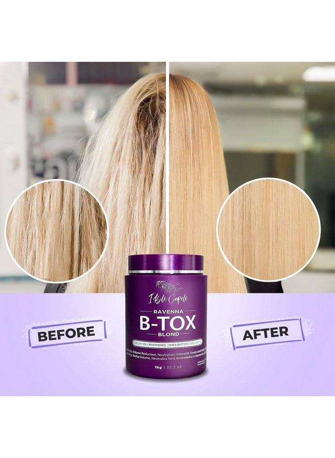 I Belli Capelli Ravenna Hair B-tox Treatment for Blond Hair, 35.2 oz (1kg) - Formaldehyde-Free, Anti-Frizz, Smoothing, Deep Hydrating and Moisturizing Action, Argan Oil, Keratin, Panthenol