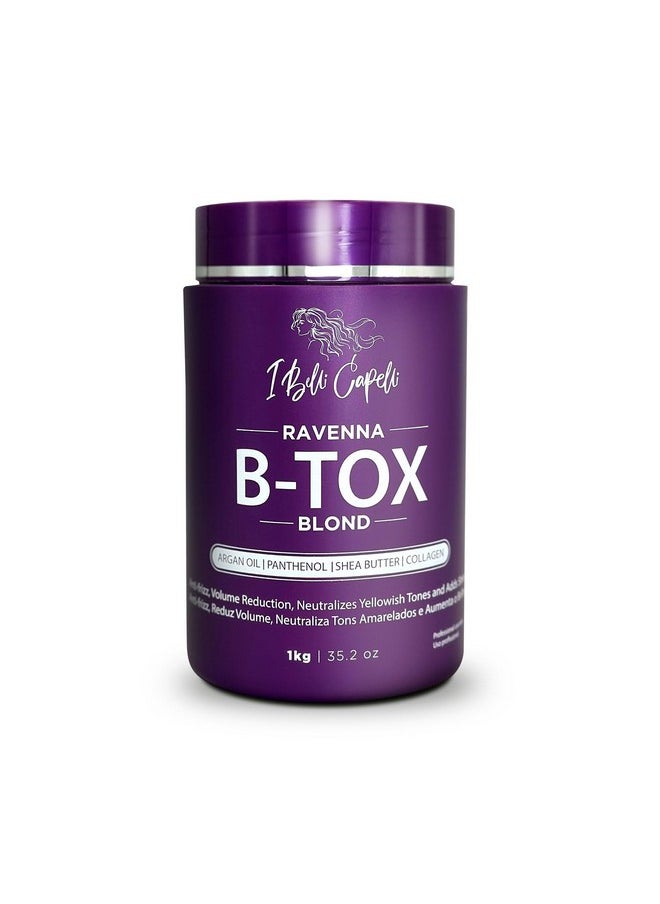 I Belli Capelli Ravenna Hair B-tox Treatment for Blond Hair, 35.2 oz (1kg) - Formaldehyde-Free, Anti-Frizz, Smoothing, Deep Hydrating and Moisturizing Action, Argan Oil, Keratin, Panthenol