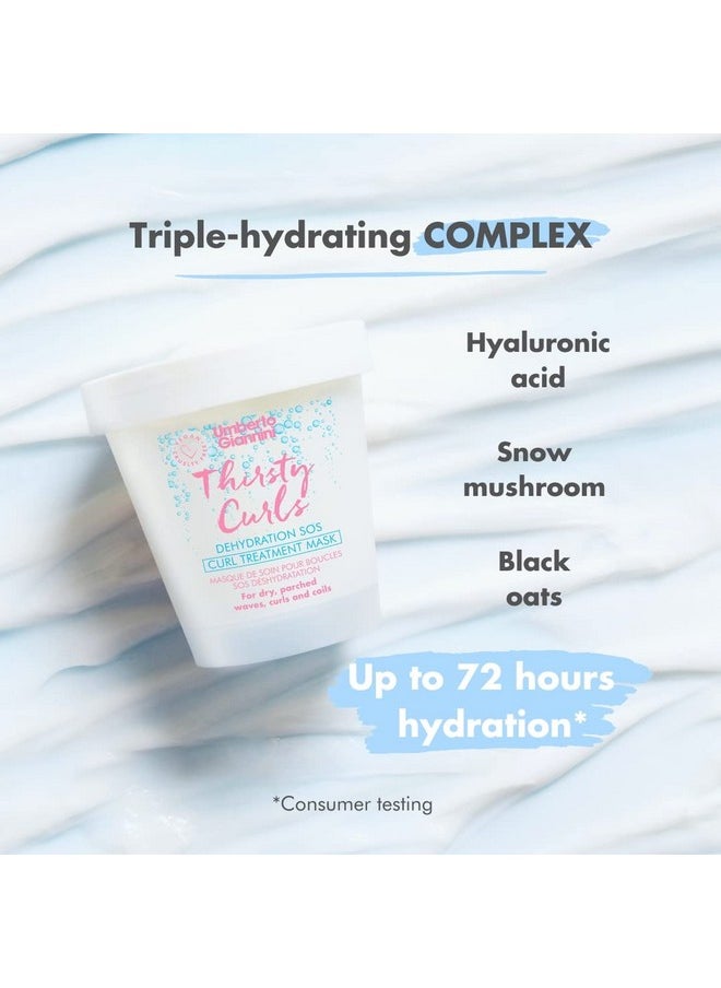 Umberto Giannini Thirsty Curls Treatment Mask 6.7 fl Oz - Deep Conditioning Hair Mask for Dry & Dehydrated 2a-4c Curly, Wavy & Coily Hair - Vegan & Cruelty-Free - Silicone, Sulfate & Paraben Free
