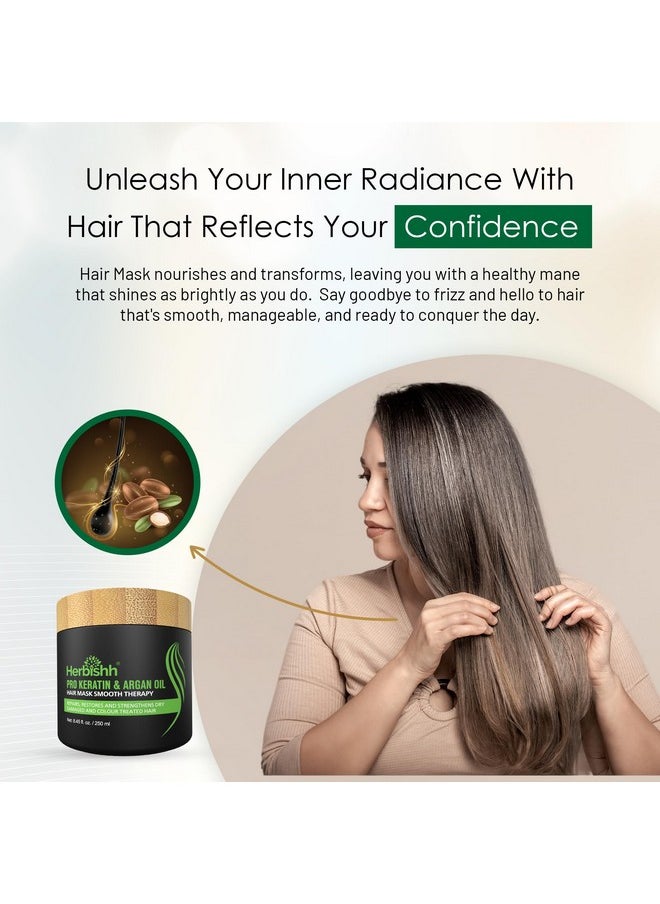 Herbishh Argan Hair Mask-Deep Conditioning & Hydration For Healthier Looking Hair for very Dry, Weak, Stressed Out Hair, No Sulphates, No Parabens