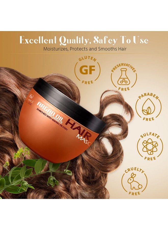 Nuspa Argan Oil Hair Mask - Deep Conditioner Sulfate Free for for Dry Damaged Hair with Organic Jojoba Kernel Oil Aloe Vera Collagen and Keratin