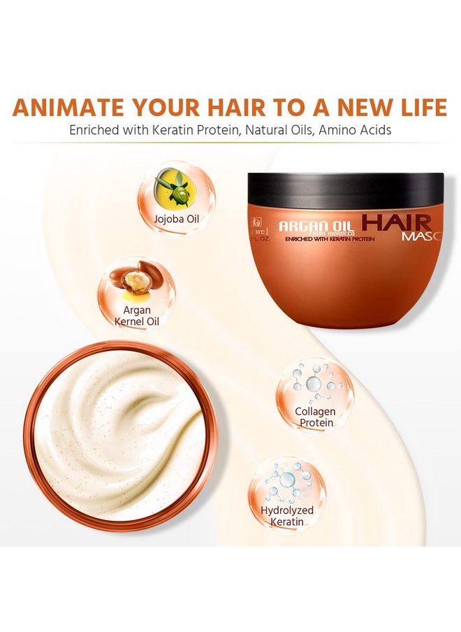Nuspa Argan Oil Hair Mask - Deep Conditioner Sulfate Free for for Dry Damaged Hair with Organic Jojoba Kernel Oil Aloe Vera Collagen and Keratin