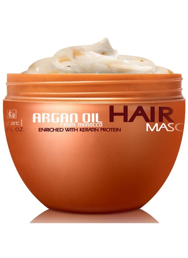 Nuspa Argan Oil Hair Mask - Deep Conditioner Sulfate Free for for Dry Damaged Hair with Organic Jojoba Kernel Oil Aloe Vera Collagen and Keratin