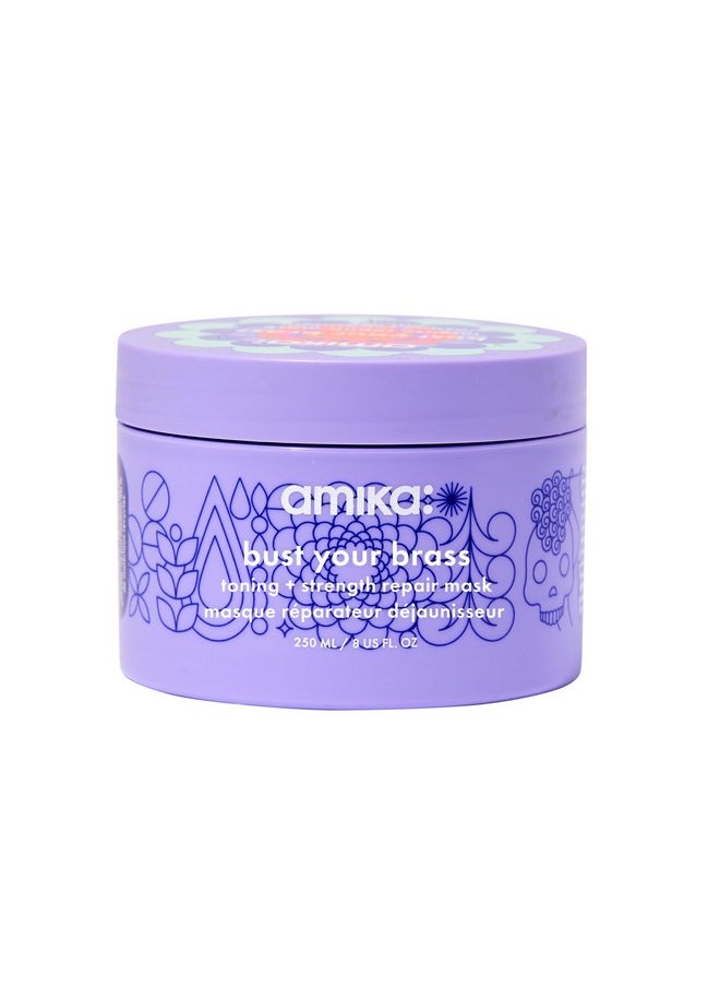 amika bust your brass toning + strength repair mask, 250ml