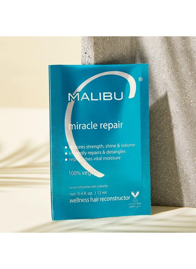 Malibu C Miracle Repair Hair Reconstructor (1 Packet) - Nourishing Hair Repair Treatment for Weak, Damaged Strands - Flax Protein & Vitamin B5 for Hair Strength